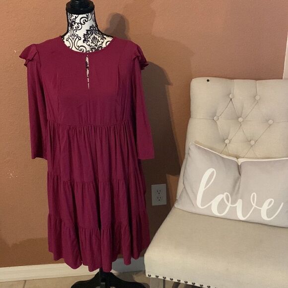 Torrid Purple/Mauvey Flouncy dress size ( 10-12 torrid sizing)‎ - Picture 2 of 7